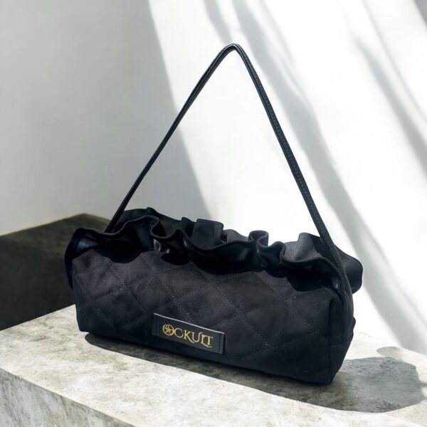 Black Quilted Small Shoulder Pouch